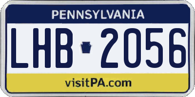 PA license plate LHB2056