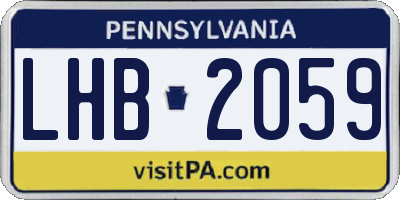 PA license plate LHB2059