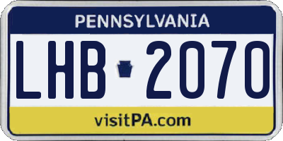 PA license plate LHB2070