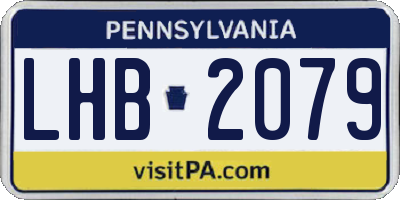 PA license plate LHB2079