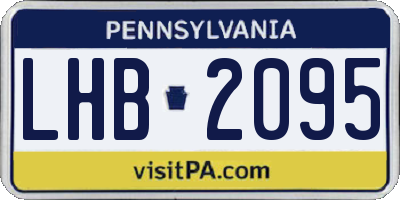PA license plate LHB2095