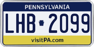 PA license plate LHB2099