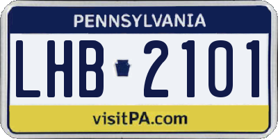 PA license plate LHB2101
