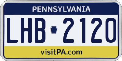 PA license plate LHB2120