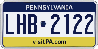 PA license plate LHB2122