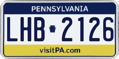 PA license plate LHB2126