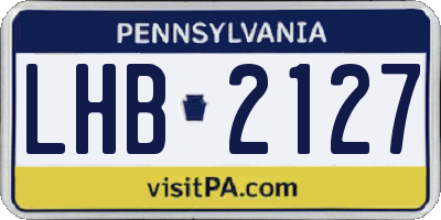 PA license plate LHB2127