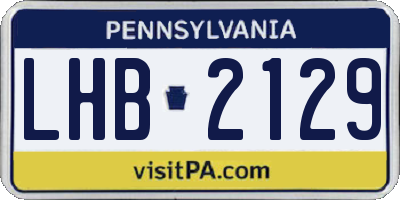 PA license plate LHB2129
