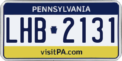 PA license plate LHB2131