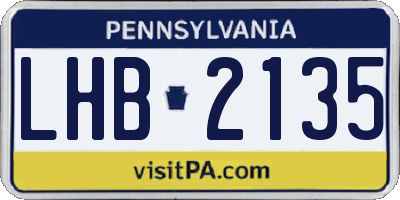 PA license plate LHB2135