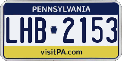 PA license plate LHB2153