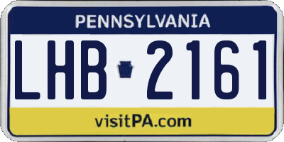 PA license plate LHB2161