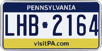 PA license plate LHB2164