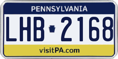 PA license plate LHB2168