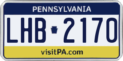 PA license plate LHB2170