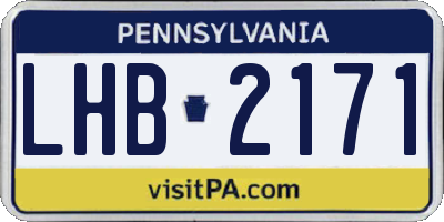 PA license plate LHB2171