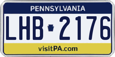 PA license plate LHB2176