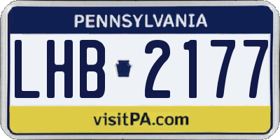 PA license plate LHB2177