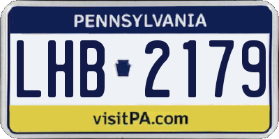 PA license plate LHB2179