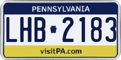 PA license plate LHB2183
