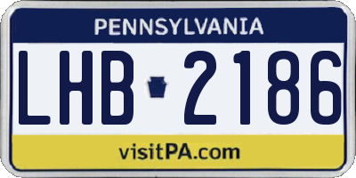 PA license plate LHB2186