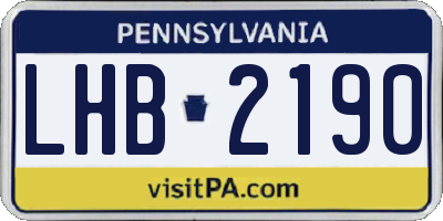 PA license plate LHB2190