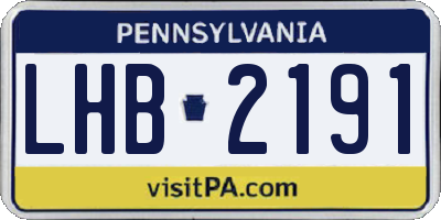 PA license plate LHB2191