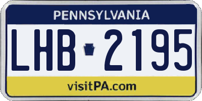 PA license plate LHB2195