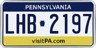 PA license plate LHB2197