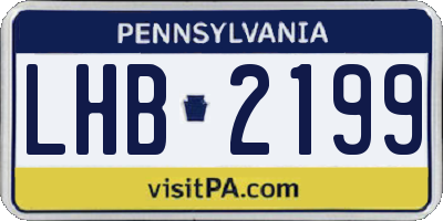 PA license plate LHB2199