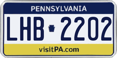 PA license plate LHB2202