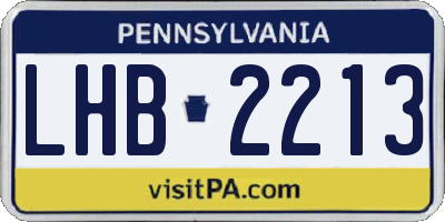PA license plate LHB2213