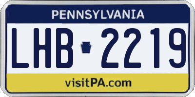 PA license plate LHB2219