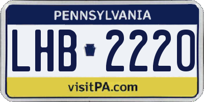 PA license plate LHB2220