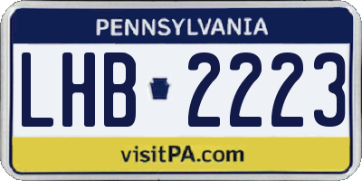 PA license plate LHB2223