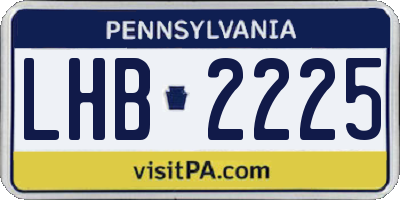 PA license plate LHB2225