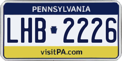 PA license plate LHB2226