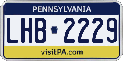 PA license plate LHB2229