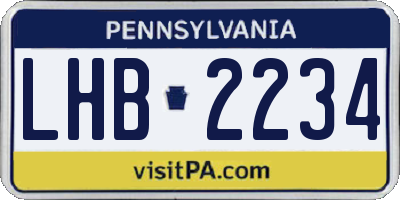 PA license plate LHB2234