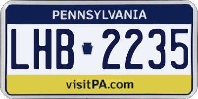 PA license plate LHB2235