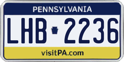 PA license plate LHB2236