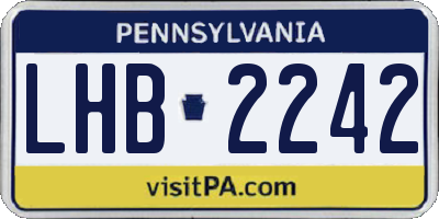 PA license plate LHB2242