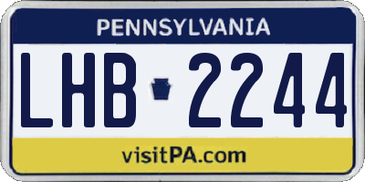 PA license plate LHB2244