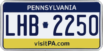 PA license plate LHB2250