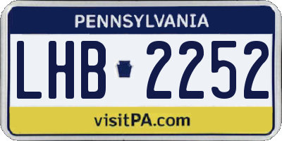PA license plate LHB2252