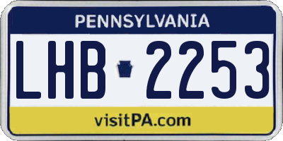 PA license plate LHB2253