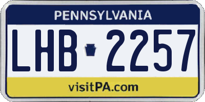 PA license plate LHB2257