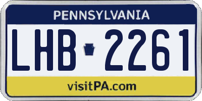 PA license plate LHB2261