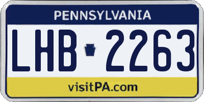 PA license plate LHB2263