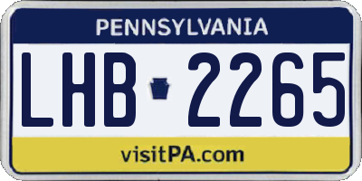 PA license plate LHB2265